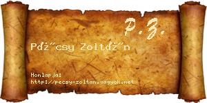 Pécsy Zoltán névjegykártya